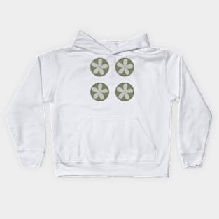 Modern Minimal Flower in Circle - sage green 4 pack Kids Hoodie